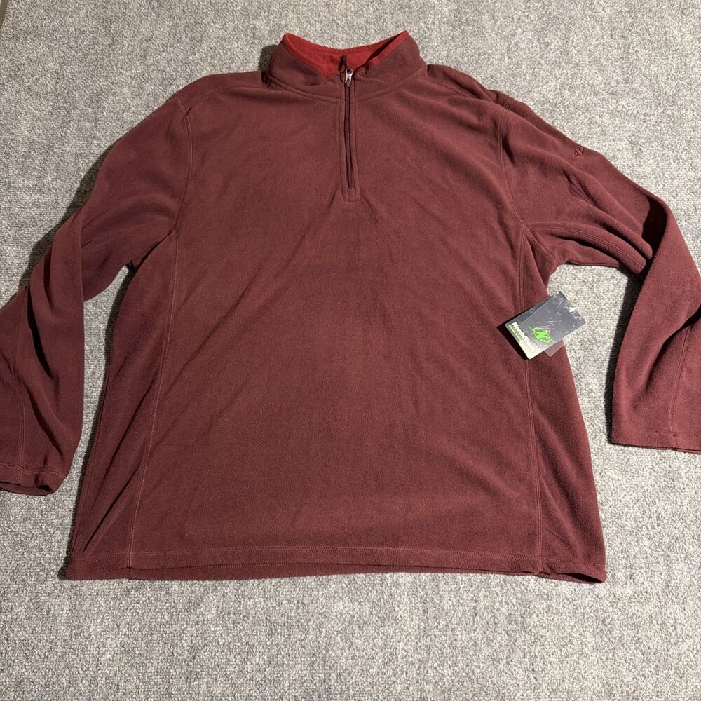 Nordic Track Fleece Sweater Mens XXL Red Pullover Zip Up Polyester NEW NWT